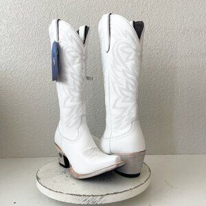 Lane MEGAN MORONEY Cowboy Boots Smokeshow Womens 9.5 White Western Cowgirl Tall